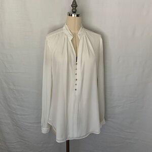 White House Black Market Ivory Blouse Size 6